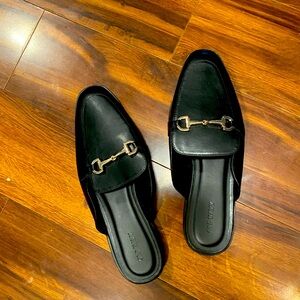 Black loafer mules size 9
